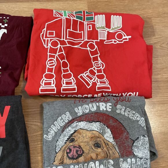 Mens Christmas Shirt LOT Size XL Lot Of 6 Tees ELF Star Wars Santa - Picture 6 of 15